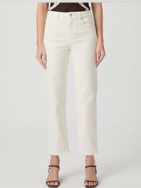 Paige High-Rise Straight Leg Cloud Cream Women's Jeans